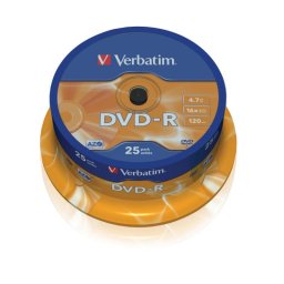 DVD-R Verbatim 43667 4,7GB 16x Spindle 25 Discos Alta Compatibilidad y Fiabilidad