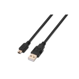 Cable USB 2.0 AISENS A101-0026 3m USB A Macho a Mini USB B Macho Negro