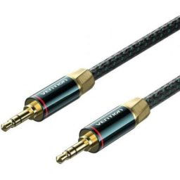 Cable Audio Vention BAYGL Jack 3.5 Macho a Macho 10m Trenzado Algodón Verde/Negro