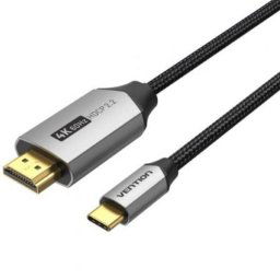 Cable HDMI Vention CRBBG USB Tipo-C 4K 1.5m Chapado en Oro Macho-Macho Negro