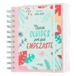 Agenda escolar día página personalizable 14x16cm 324 páginas multilingüe accesorios incluidos