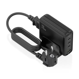 Cargador de sobremesa Aisens ASCH-140W4P056-BK GaN 140W 3xUSB-C 1xUSB-A Negro