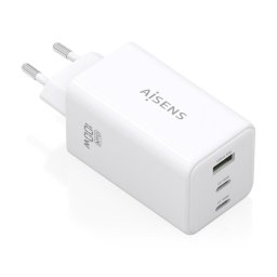 Cargador GaN AISENS ASCH-100W3P051-W 100W 2x USB-C PD/QC 1x USB-A QC Blanco