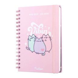 Agenda escolar A5 Tapa dura Multilingüe 12 meses Marcapáginas Pegatinas Bolsillo Interior 178 páginas Papel 100g/m² Wire-o