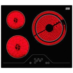 New Pol NWVT3Z Placa Vitrocerámica 3 Zonas Control Táctil 59cm Negro