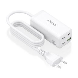 Cargador de Sobremesa AISENS ASCH-100W4P053-W GaN 100W 3xUSB-C PD/QC PPS 1xUSB-A QC3.0 Blanco