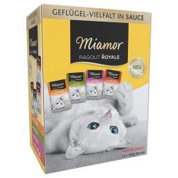 Miamor Ragú Royal Kitten en gelatina 12 x 100 g - Pack mixto - Aves en salsa