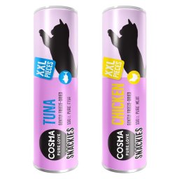 Cosma Snackies XXL para gatos - Pack de prueba mixto - 55 g, 2 sabores diferentes: atún y pollo