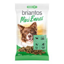 Briantos Mini Huesos para perros - Pack mixto: 4 x 200 g (cordero, salmón, panza, ave)
