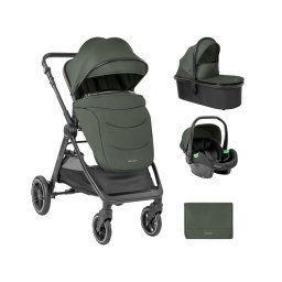 Carrito de bebé Kikkaboo 3 en 1 con capazo Ava Verde Militar