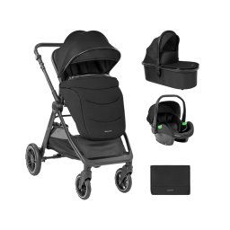 Carrito de bebé Kikkaboo 3 en 1 con capazo Ava Negro