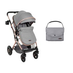 Carrito de bebé Kikkaboo 2 en 1 asiento transf. Scarlett Gris Claro