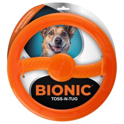 Aro BIONIC Toss-N-Tug para perros - 22,7 cm de diámetro