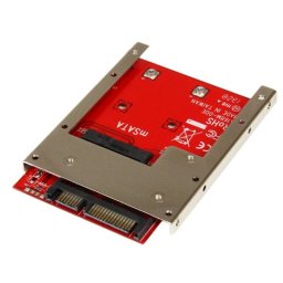 Adaptador mSATA SSD StarTech SAT32MSAT257 SATA 2,5'' 6 Gbps Marco Abierto Negro Rojo Plata