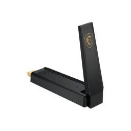 Adaptador USB WiFi MSI GUAXE54 AXE5400 Triple Banda WiFi 6E USB 2.0 Negro 102mm