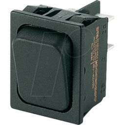 MARQUARDT WIPPE 1834.3302 - Interruptor basculante, 2 contactos de conmutación, negro