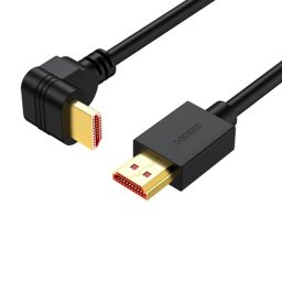 Cable HDMI Acodado 270 Grados 4K 2M Contactos Dorados Negro