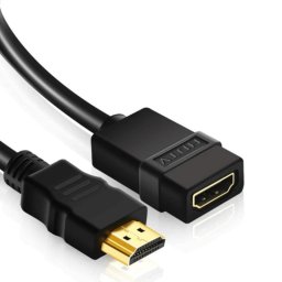 Cable Extensión HDMI Macho a Hembra 2m 4K Triple Blindaje Soporte HDR y Ethernet Negro