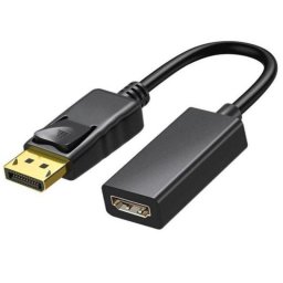 Adaptador DisplayPort a HDMI Negro Macho-Hembra 1080p Plug-and-Play 15 cm Universal