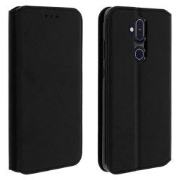 Avizar Funda Libro Negra con Función Soporte para Nokia 8.1