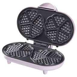 Bestron ADWM1000P Gofrera Doble Corazones 1000W Rosa