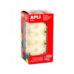 Gomets autoadhesivos estrellas grandes oro en rollo con 1416 unidades