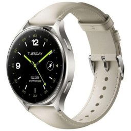 Xiaomi Watch 2 Reloj Smartwatch Gris Titanio con Correa de Cuero Blanca