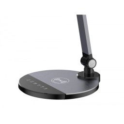 Lampara de escritorio q-connect led 9w 600 lm tactil 3 niveles color cabeza brazo orientable inalambrica negro