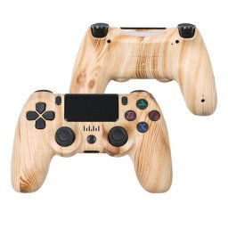 Kinsi Mando Bluetooth inalámbrico Compatible PC/PS2/PS3/PS4 Vibración Dual 600mAh Antideslizante Madera