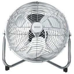 Ventilador de suelo Sogo SS-21020 45W 3 velocidades aluminio cromado 23cm industrial