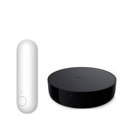 Aqara Hub M2 Centro de Hogar Inteligente WiFi/Bluetoot/Zigbee 3.0 Negro + Aqara P2 Sensor de Puerta y Ventana Inalámbrico Blanco