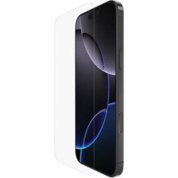 Belkin Protector de pantalla con revestimiento antimicrobiano Tempered Glass para iPhone 16 Pro Max. Transparente