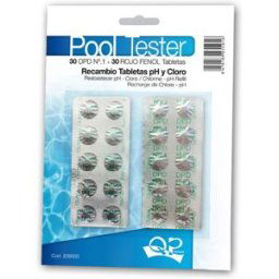 Quimicamp Tabletas Reactivas repuesto Analizador pH y Cloro 30 + 30 Uds.