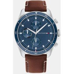 Tommy Hilfiger Reloj de hombre 1791837 multifunción de piel marrón. Marrón