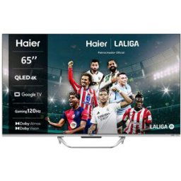 HAIER TV QLED 165 cm (65') H65Q800UX Q8 Series, 4K UHD, Smart TV Google TV, Dolby Atmos. Plata