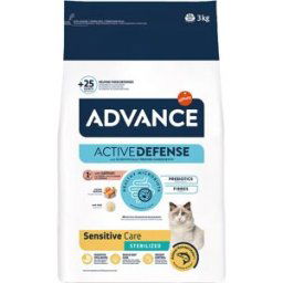 Advance Pienso para gatos adultos Sterilized Sensitive salmón y cebada. 3 Kg