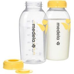 Medela Pack 2 Botellas/Biberones para Leche Materna (250 ml.) transparente/amarillo. Transparente / Amarillo niño