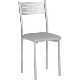 El Corte Inglés Silla de cocina en símil piel Inés . Aluminio / Gris