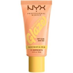 NYX Professional Makeup Base de Maquillaje Skin Tint Buttermelt Glaze Soft Glow + Protección SPF/FPS 40 30 ml de . 30 ml