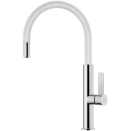Teka Grifo de cocina monomando con caño alto giratorio Top Fot 995 . Cromo / Blanco