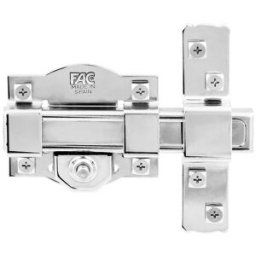 FAC Cerrojo Seguridad Barra Acero 50-R - Puertas de Interior. Níquel 140 x 126 x 50 mm