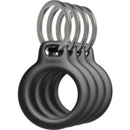 Belkin Soporte seguro Secure Holder con llavero para Airtag - Pack de 4 negro. Negro