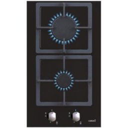 Cata Placa gas 2 quemadores - SCI 3002 BK. Cristal negro
