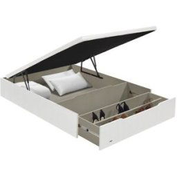 Flex Canapé abatible con zapatero 25 . Blanco Cama 135 x 200 cm