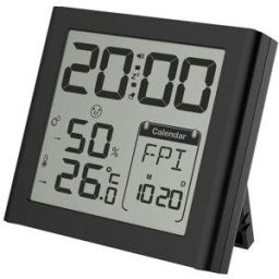 Inves Reloj despertador E0330STH con nivel de temperatura. Negro