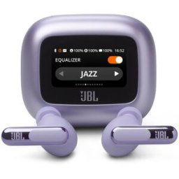 JBL Auriculares True Wireless Live Beam 3 con cancelación de ruido, diseño Stick Closed y audio de alta resolución. Morado
