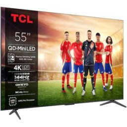 TCL TV QD-Mini LED 139,7 cm (55') 55C6K, 4K HDR Premium, Smart TV con tecnología Google TV, compatible con Asistentes de voz. Titanio