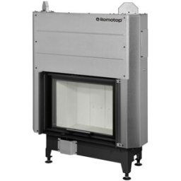 ROMOTOP Chimenea Leña Heat FG63/47 Frontal. Negro / Gris