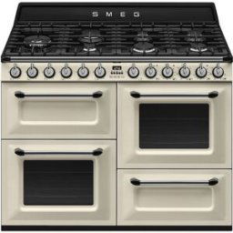 SMEG Cocina compacta placa de gas 7 quemadores, 3 cavidades de horno y 1 cajón - TR4110P1. Blanco