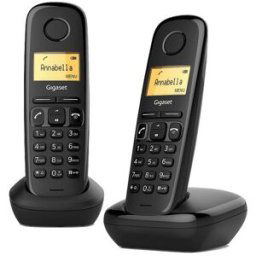 Siemens Teléfono inalámbrico A170 Dúo Dect negro.